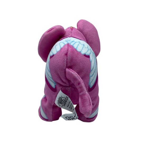 Pop Art Soft Pink Elephant Plush Toy Angel Wings Stuffed Animal 7"x4.5" - Picture 4 of 8